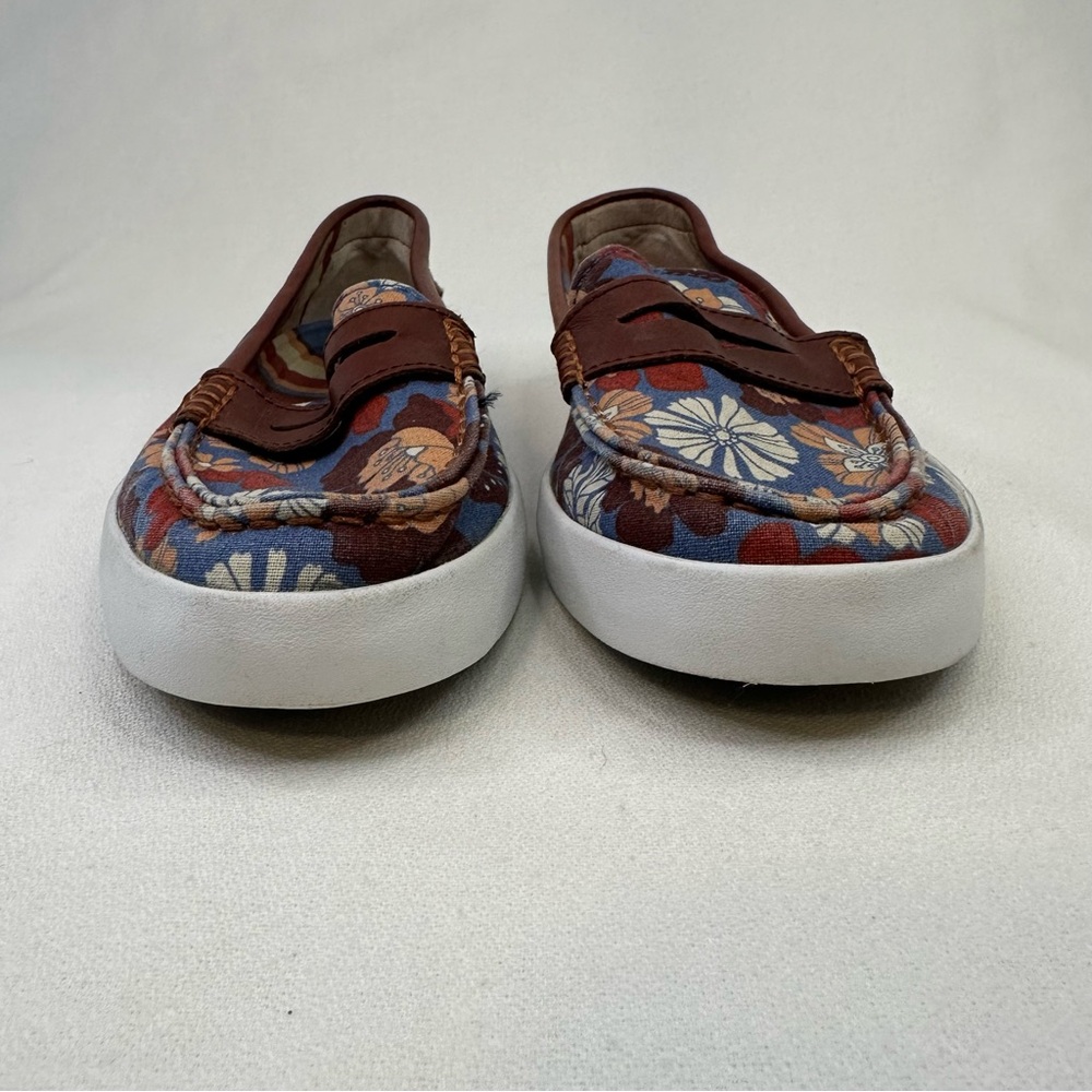 Cole Haan Floral Blue and Brown Loafers - Picture 3 of 15